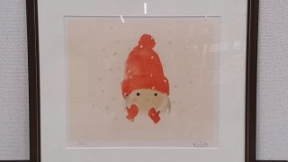 いわさきちひろ　リトグラフ　絵本作家　絵画芸術　額縁絵