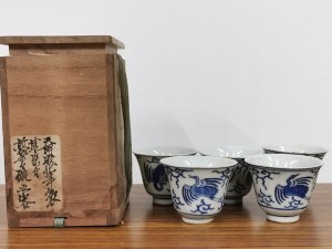 大明成化年製銘　藍染付煎茶碗