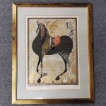 中山正 木版画「絵馬」